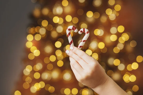 Bastón de caramelo. Navidad tarjeta de vacaciones imagen de fondo — Foto de Stock