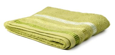 Havlu beyaz arkaplanda izole edildi. Yakın plan.