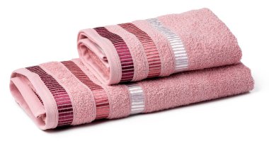 Banyo havlusu beyaz arkaplanda izole edilmiş. Yakın plan.