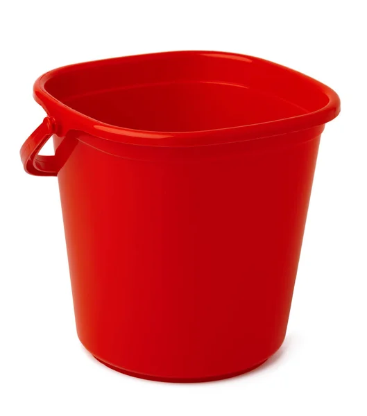 Jednoduchý plastový kbelík izolovaný na bílém pozadí — Stock fotografie