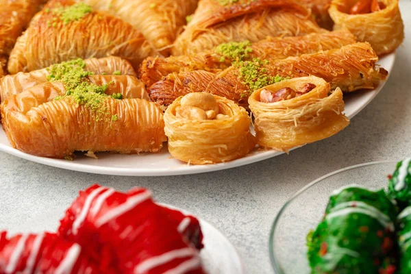 Турецкий десерт с медом, крупным планом — стоковое фото