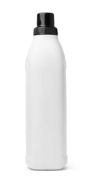 Botella de plástico blanco de lavado aislado sobre fondo blanco —  Fotos de Stock