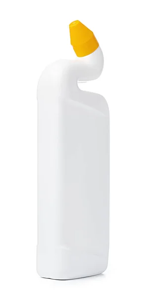 Fehér alapon izolált, WC-tisztítószerrel ellátott palack háztartási vegyi anyagokkal — Stock Fotó