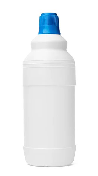 Botella de plástico blanco de lavado aislado sobre fondo blanco —  Fotos de Stock