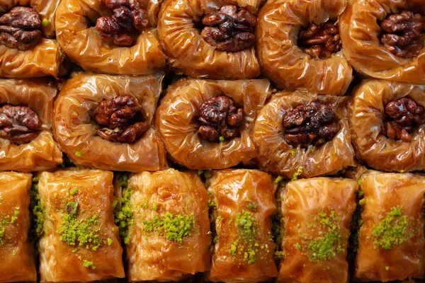 Вгорі Вигляд на структуру харчових продуктів турецької баклави — стокове фото
