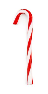 Beyaz arka planda izole edilmiş Noel şeker kamışı