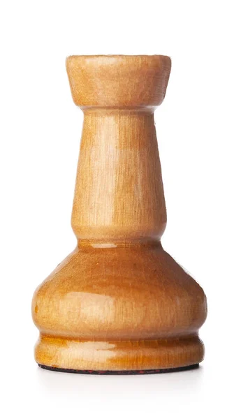 木製のチェスの駒を閉じる上の白に隔離 — ストック写真