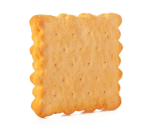 Biscoitos salgados de biscoitos isolados no fundo branco — Fotografia de Stock
