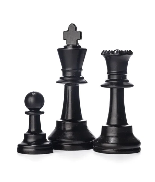 Černá šachová figurka izolované na bílém pozadí — Stock fotografie