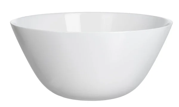 Керамічна біла миска ізольована на білому тлі — стокове фото