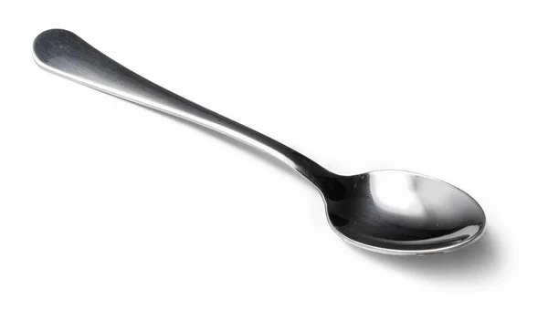 Stainless cutlery spoon isolated on white background — Stock Photo, Image