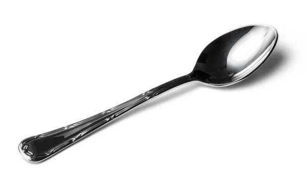 Cutlery dessert spoon isolated on white background — Stock Photo, Image