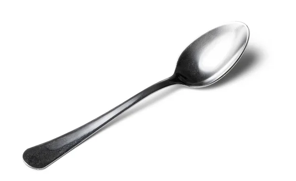 Cutlery dessert spoon isolated on white background — Stock Photo, Image