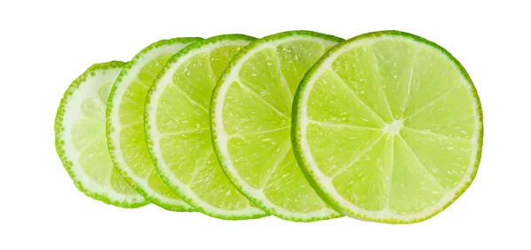 Pieces of lime isolated on white background — Stock Photo, Image