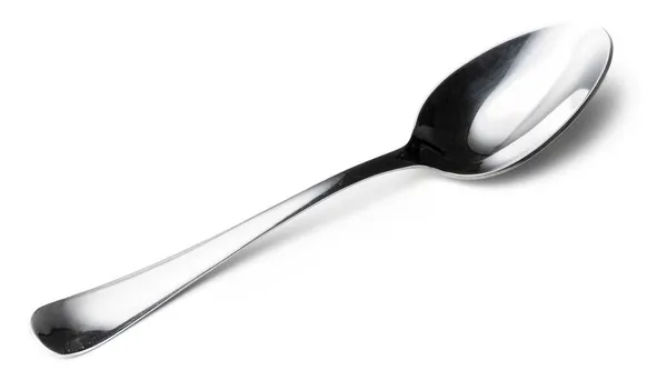 Cutlery dessert spoon isolated on white background — Stock Photo, Image