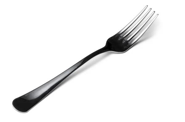 Zilveren bestek vork geïsoleerd op witte achtergrond — Stockfoto