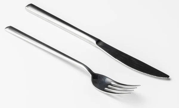 Fork and knife isolated on white background — Stock Photo, Image