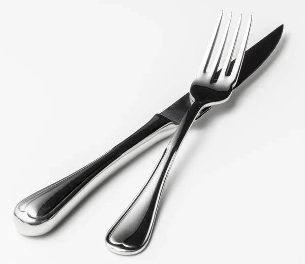 Fork and knife isolated on white background — Stock Photo, Image