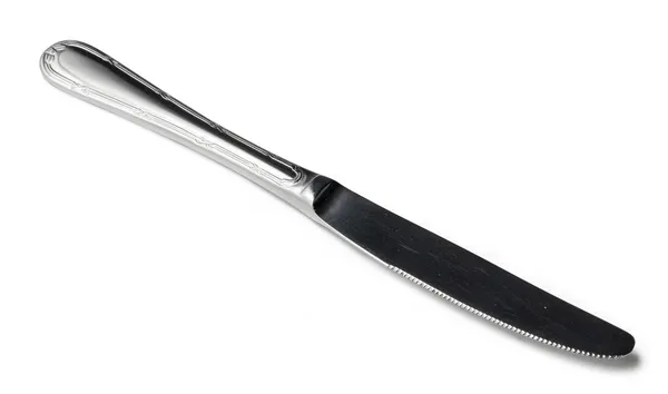 Rozsdamentes evőeszköz kés elszigetelt fehér háttér — Stock Fotó