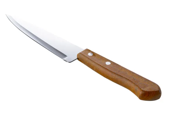 Nuovo coltello in metallo isolato su sfondo bianco — Foto Stock