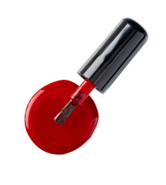 Beyaz arka plandaki oje birikintisini kapat.