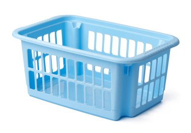 Plastik boş sepet beyaz arkaplanda izole