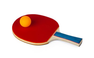 Masa tenisi raketi beyaz arkaplanda izole edildi