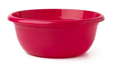Plastik boş havza beyaz arkaplanda izole.