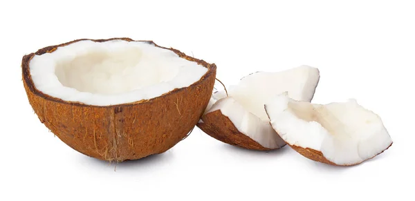 Kokosstukjes geïsoleerd op een witte achtergrond — Stockfoto
