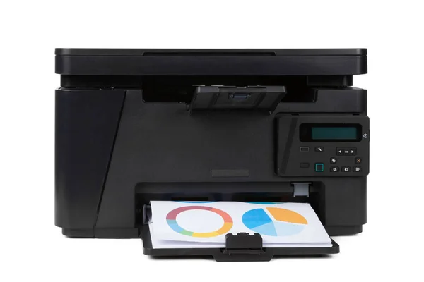 레이저 홈 프린터는 흰색 배경에 분리되어 있다 — 스톡 사진