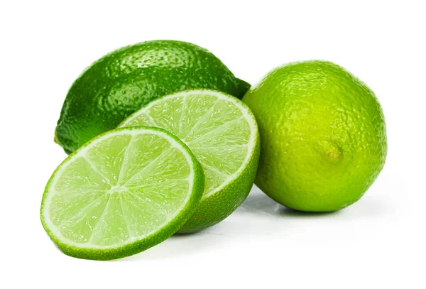 Pieces of lime isolated on white background — Stock Photo, Image