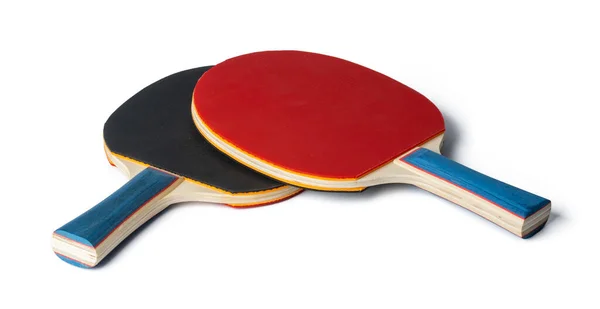 Dos raquetas de ping pong aisladas sobre fondo blanco —  Fotos de Stock