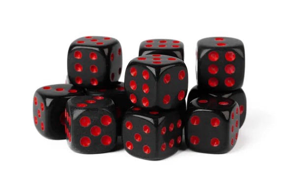 Stacked play dice isolated on white background — Stock Photo, Image