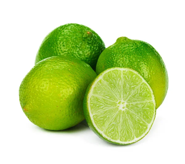 Chopped lime fruit isolated on white background — Stock Photo, Image