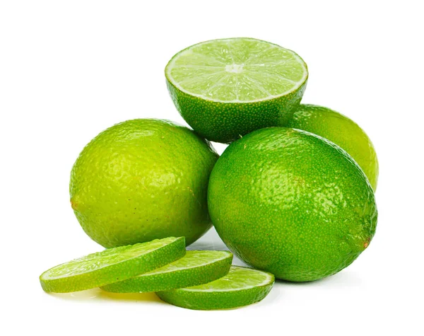 Chopped lime fruit isolated on white background — Stock Photo, Image