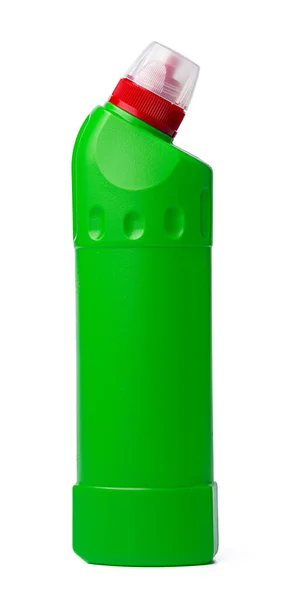 Garrafa com detergente sanitário produtos químicos domésticos isolados em branco — Fotografia de Stock