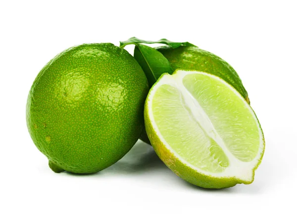 Pieces of lime isolated on white background — Stock Photo, Image
