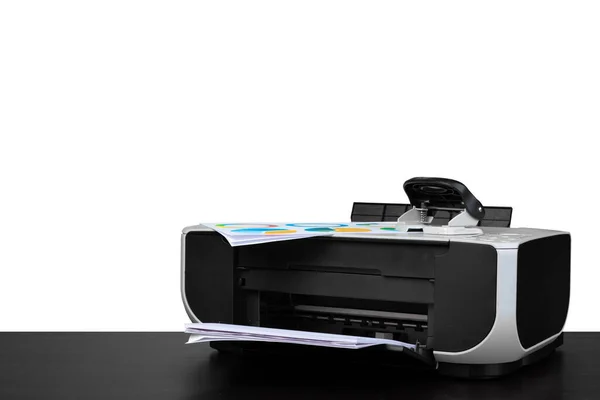 Laser home printer on table against white backgorund — Stock Photo, Image