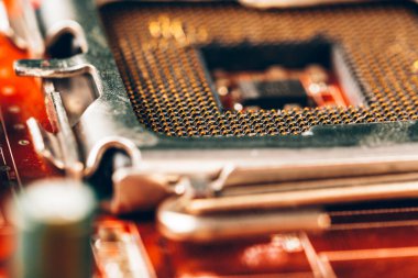 İşlemcili bilgisayar elektronik devre kartı kapat