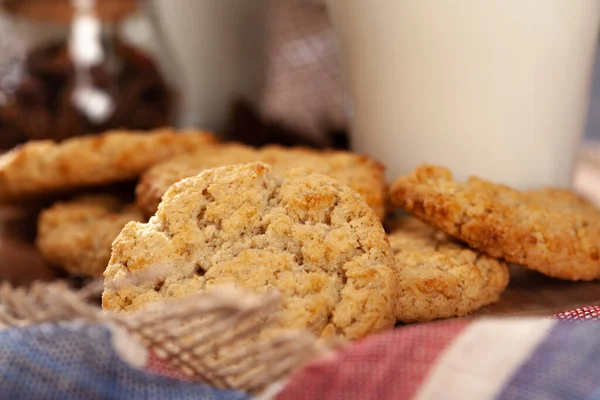 Házi készítésű zabkeksz snack közeli — Stock Fotó