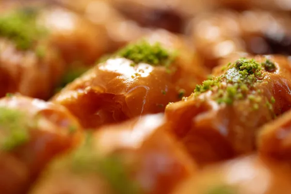 Gros plan de délicieux baklava dans un buffet de l'hôtel — Photo