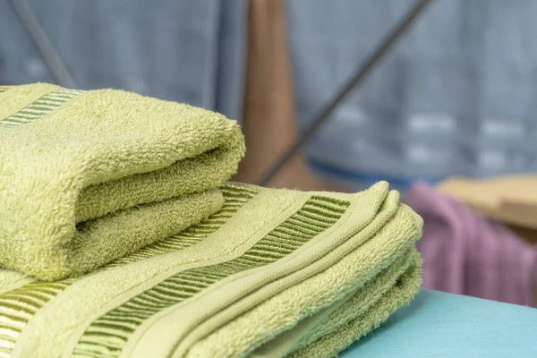 干家务活清洁毛巾，可随时使用 — 图库照片