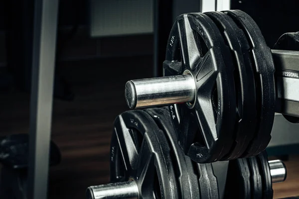 Piastre portapacchi da palestra da vicino — Foto Stock