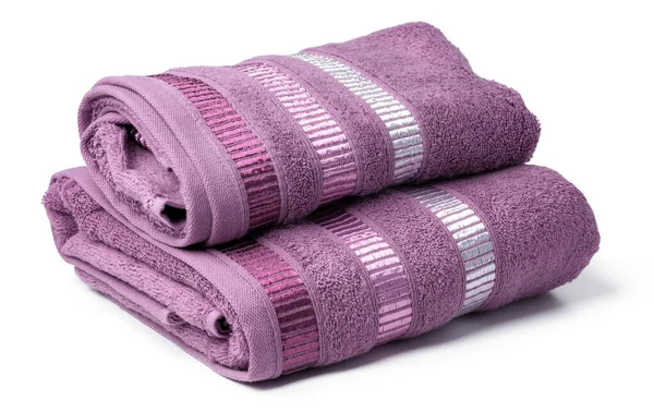 Bath towel isolated on white background close up — Stock Photo, Image