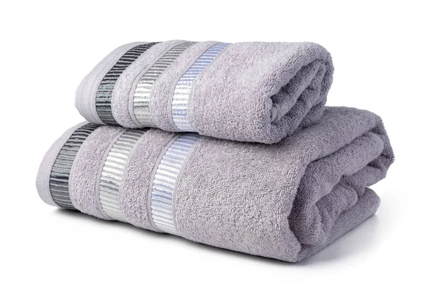 Bath towel isolated on white background close up — Stock Photo, Image