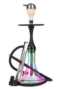 Beyaz arka plan üzerinde izole Modern nargile.