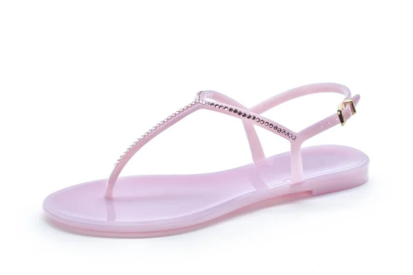 Weibliche Sommer flache Schuhe isoliert auf weißem Hintergrund — Stockfoto