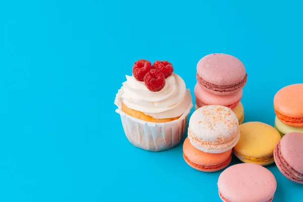Conjunto de vários cupcakes de fondant prontos para serem comidos conjunto brilhante e colorido — Fotografia de Stock