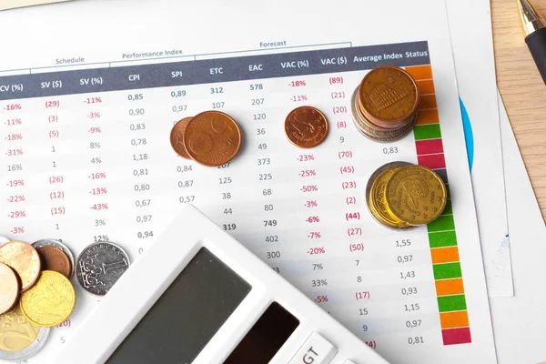 Financiële boekhouding beursgrafieken analyse close-up — Stockfoto