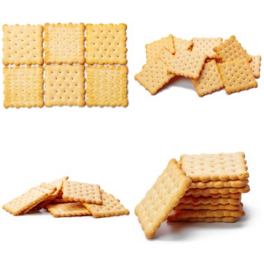 Cracker snacks isolated on over white background clipart